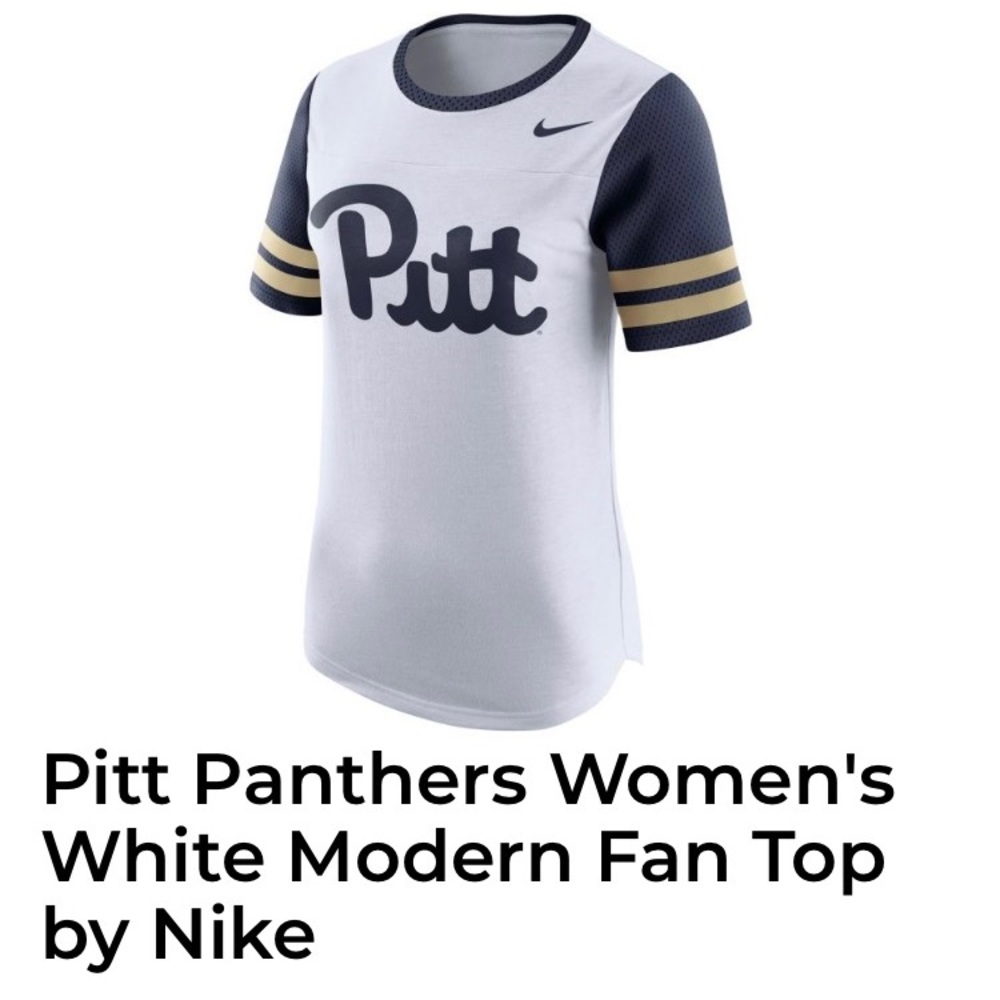 Nike Pitt Panthers Women's White Modern Fan Top